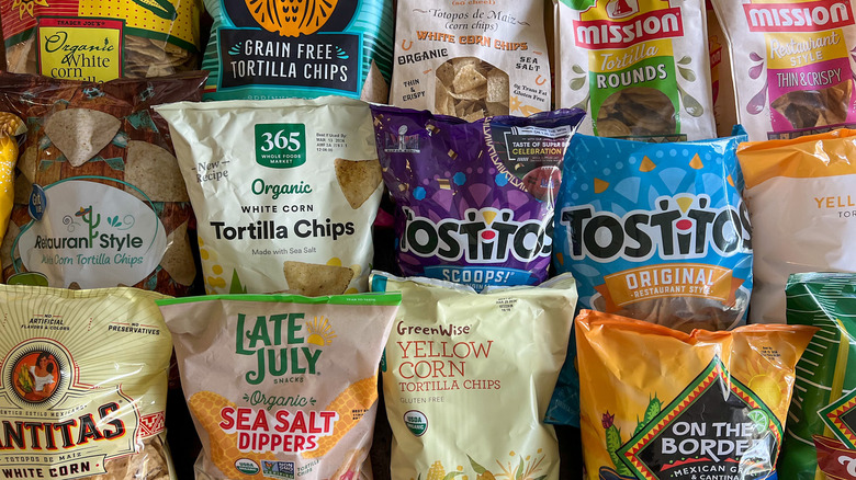 Bags of tortilla chips 