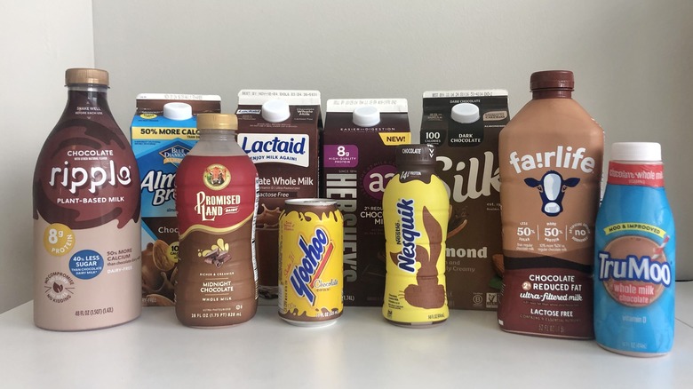 assorted chocolate milk brands