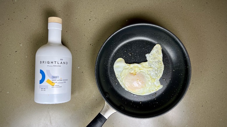 Egg fried in olive oil