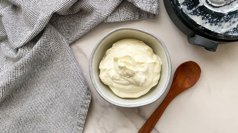 whipped cream with blender lid