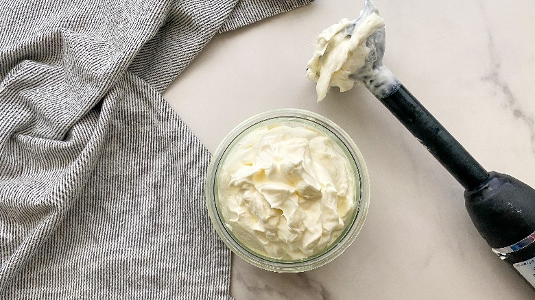 whipped cream with immersion blender