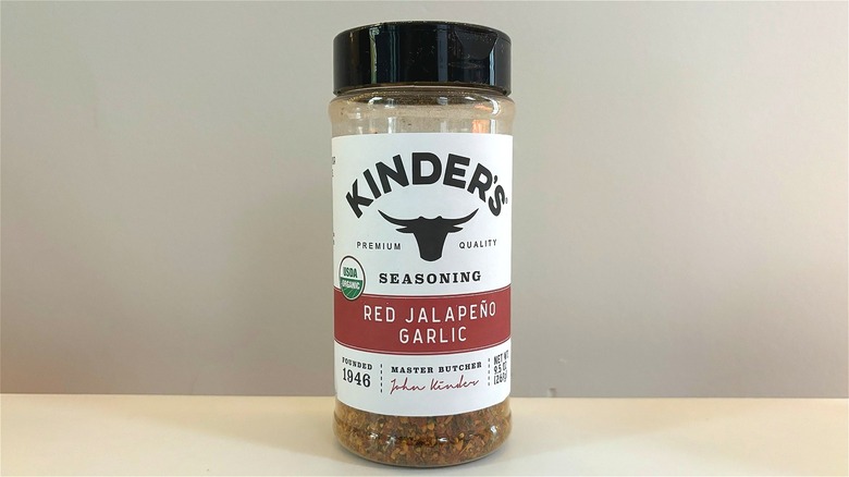 bottle of Kinder's Red Jalapeño Garlic Seasoning