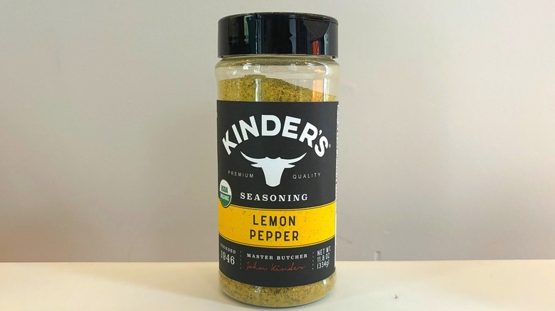 bottle of Kinder's Lemon Pepper Seasoning