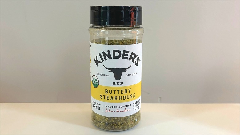 bottle of Kinder's Buttery Steakhouse Seasoning