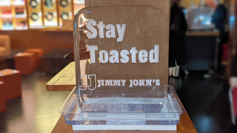 Jimmy John's stay toasted ice sculpture