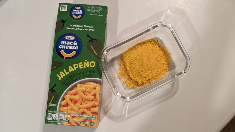 Kraft jalapeño box and powder