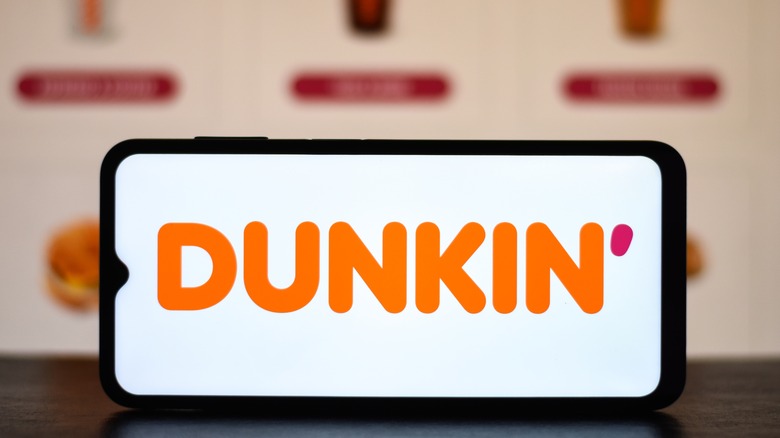 Phone screen showing Dunkin' app