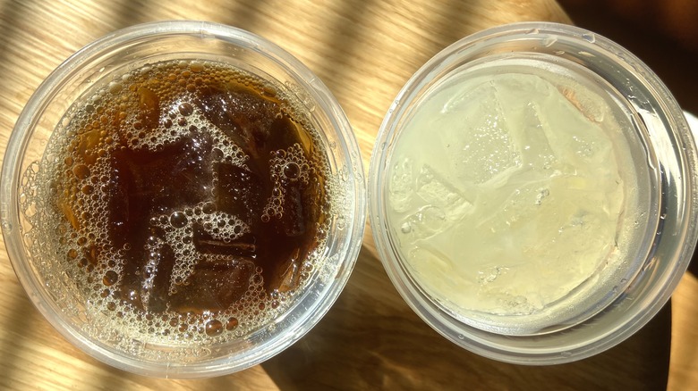 aerial image of iced coffee and lemonade