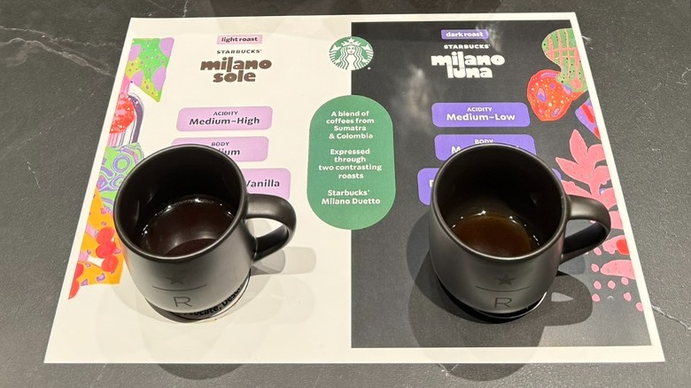 Starbucks Milano Sole and Luna tasting cups