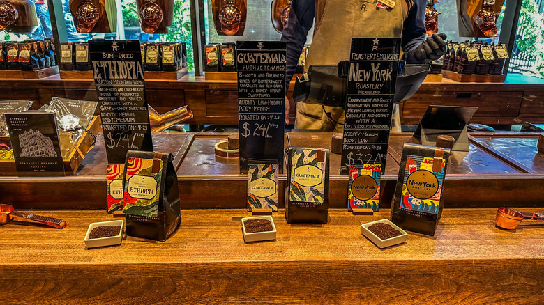 starbucks coffee beans in-store display