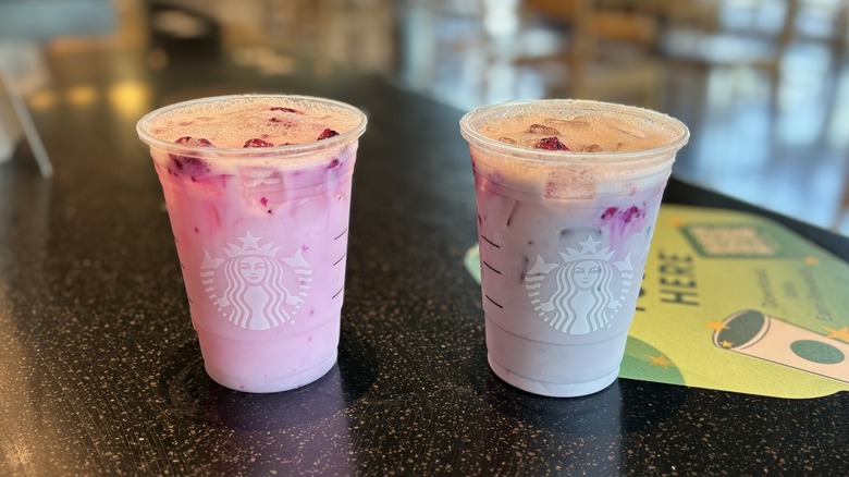 two Starbucks drinks