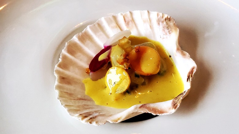 Scallop tartare dish