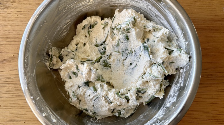 cheese and spinach mixture