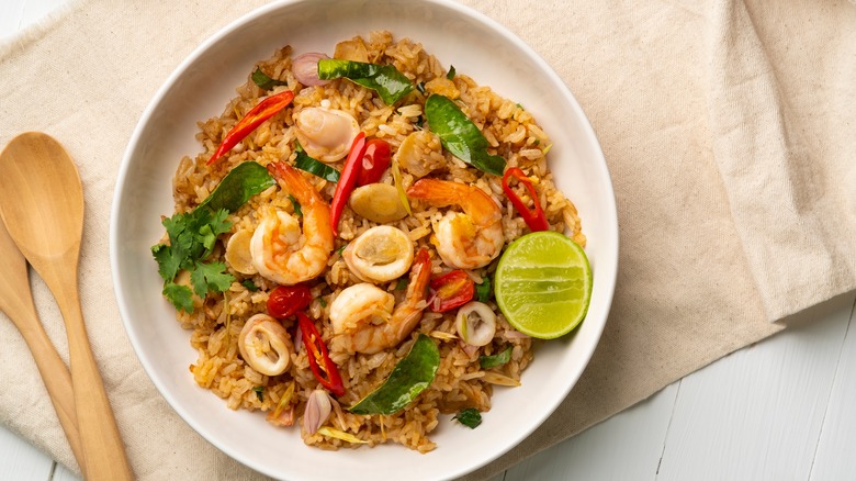 shrimp fried rice with cilantro