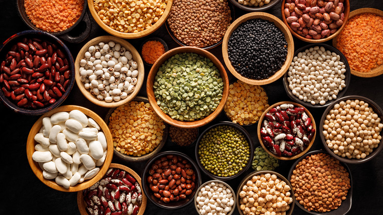 Beans in many small bowls