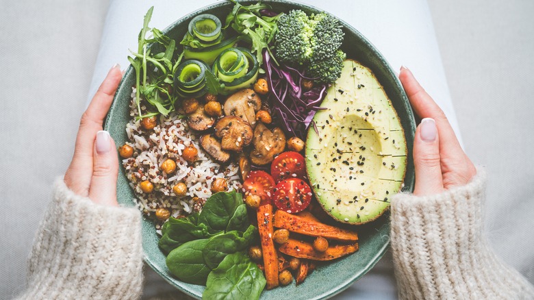 whole grains and vegetables bowl