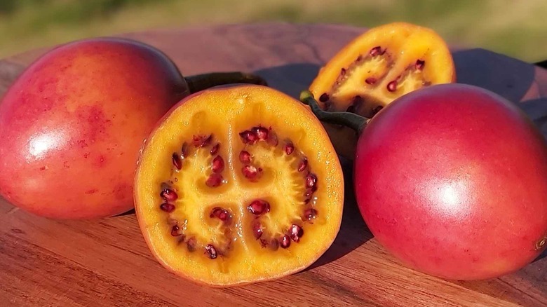 Tamarillo on table