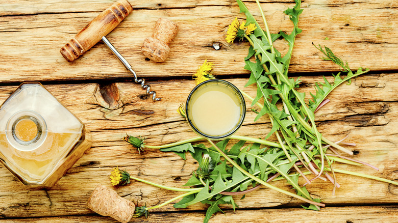 dandelion wine and greens