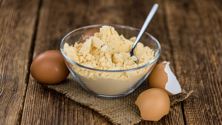 powdered eggs in bowl