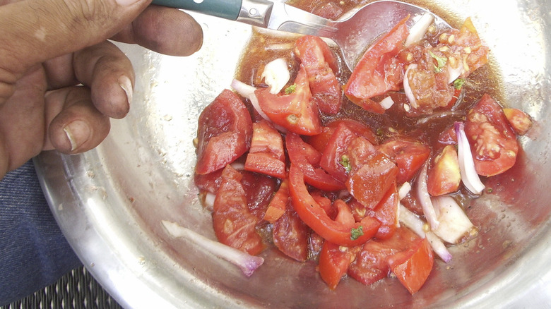 tomatoes in marinade