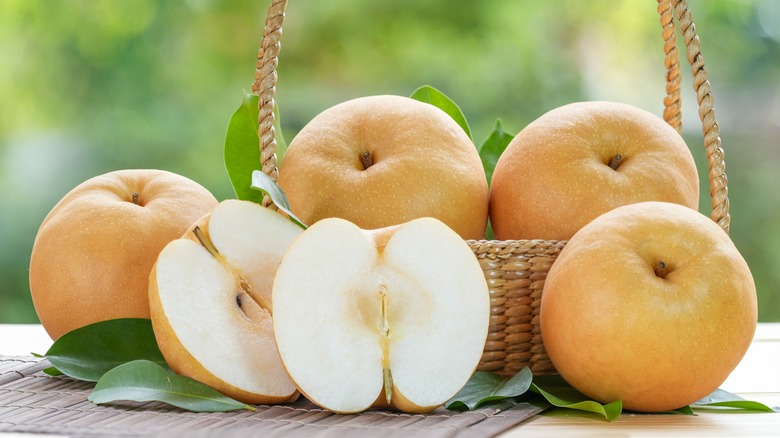 basket of asian pears