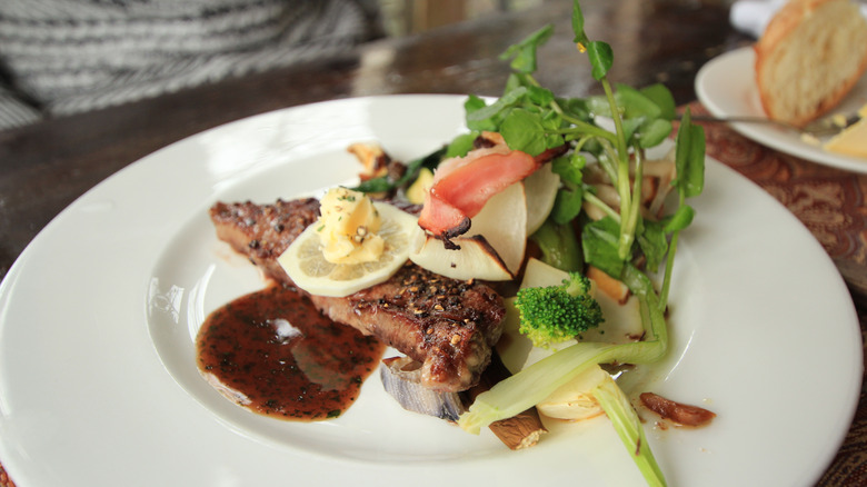 plated food served in restaurant