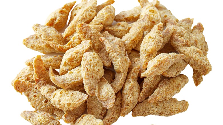 Soy curls white background