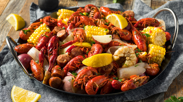 Homemade southern crawfish boil