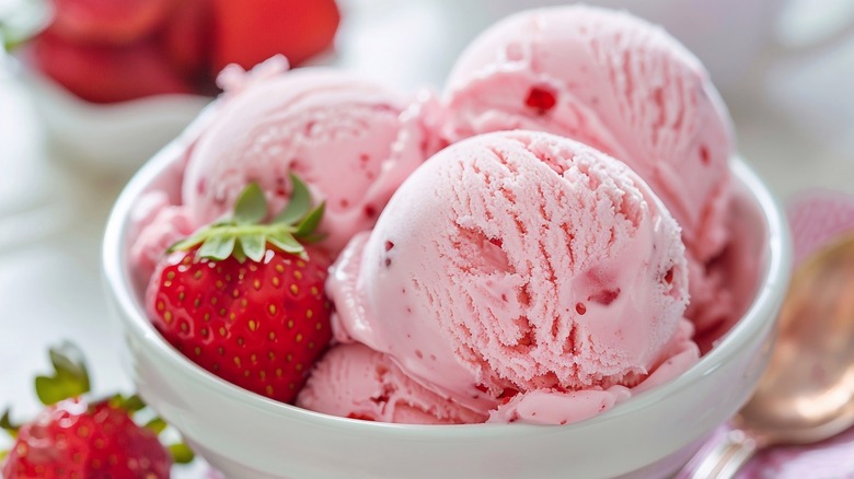 Strawberry candy ice cream