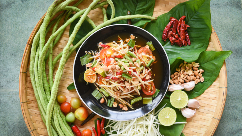 Thai dish with yardlong beans