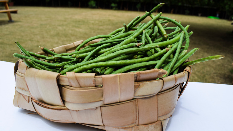 Basket of yardlong beans