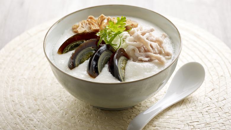 Pork congee with century egg