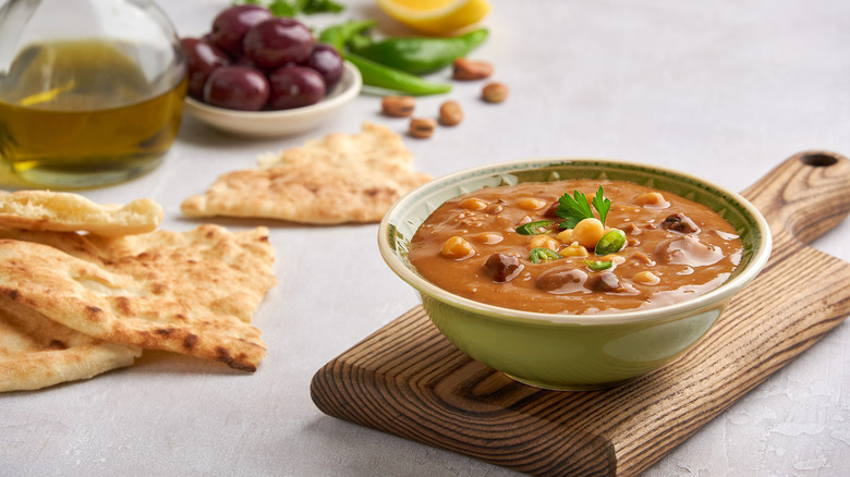 Fava bean dip Egyptian breakfast