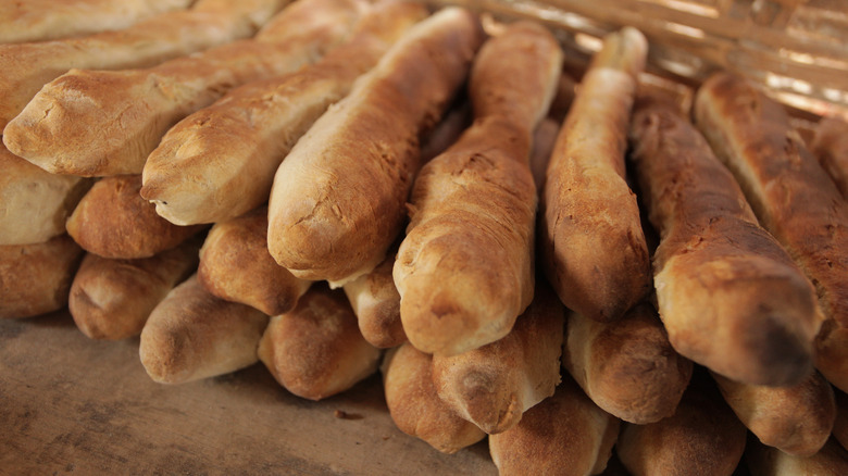 Stack of baguettes