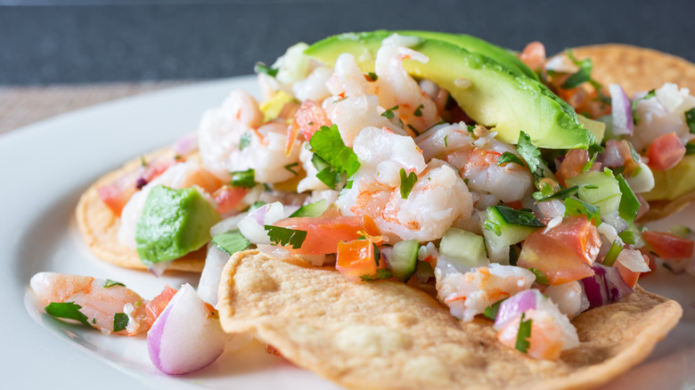 Plate of shrimp ceviche