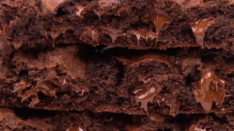 close up of Crumbl brownie batter cookies