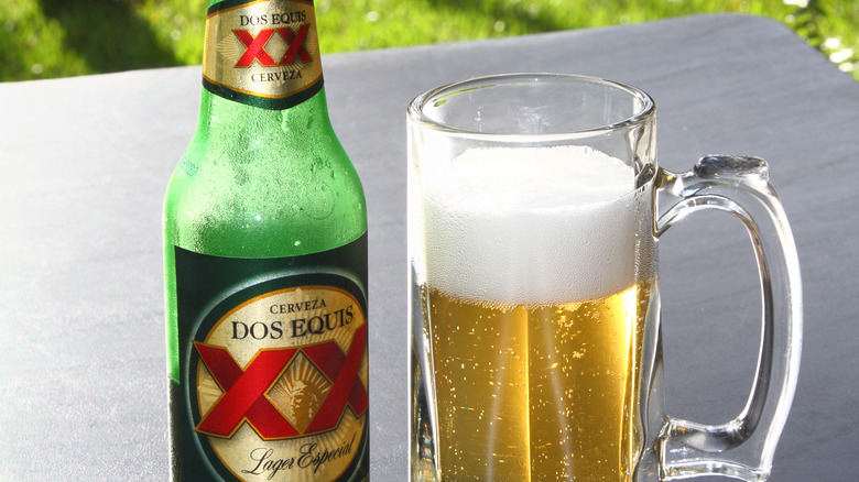 Dos Equis and glass