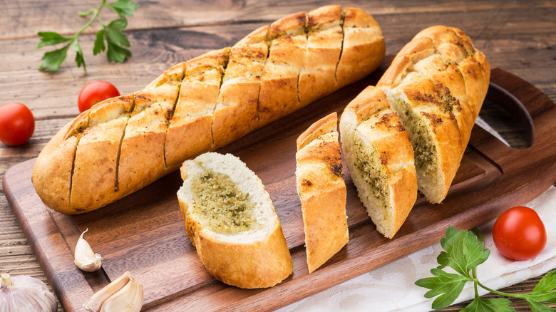 Slices of garlic bread