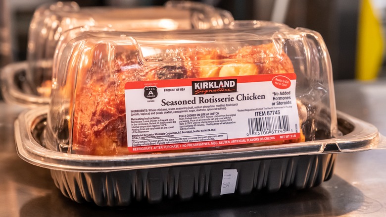 Costco rotisserie chicken in packaging