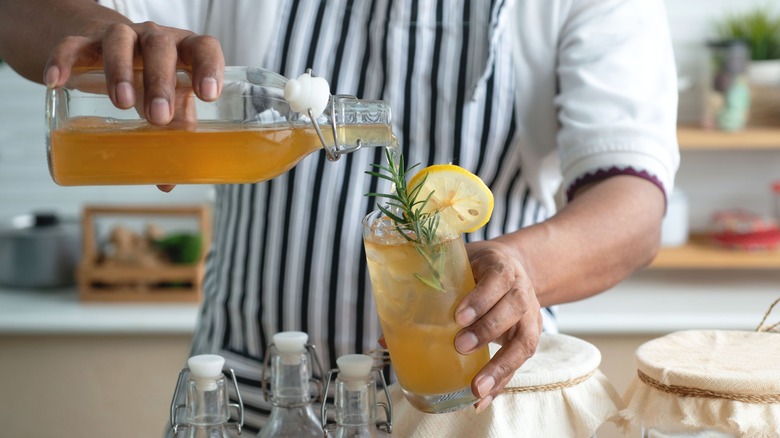 man making cocktail