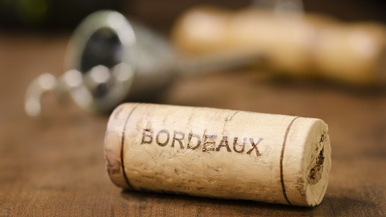 Close-up of a Bordeaux cork