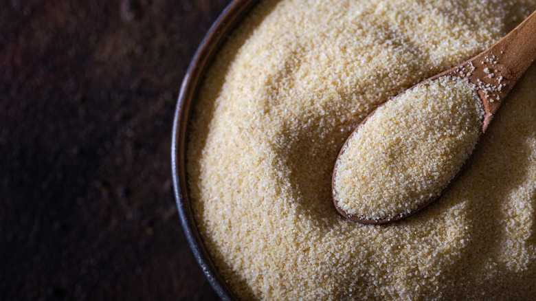 semolina flour in bowl