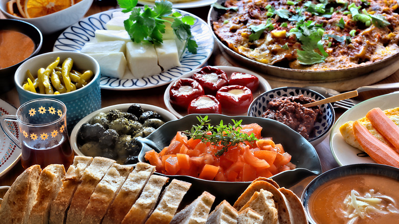 variety of dishes in Turkish cuisine