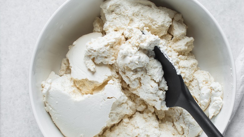 strained yogurt in a white ramekin