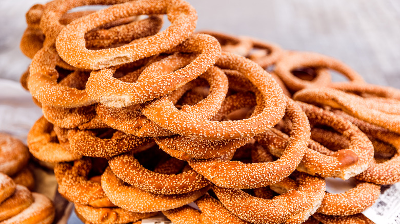 pile of simit bread