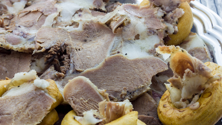 Coppa di testa with truffles close-up