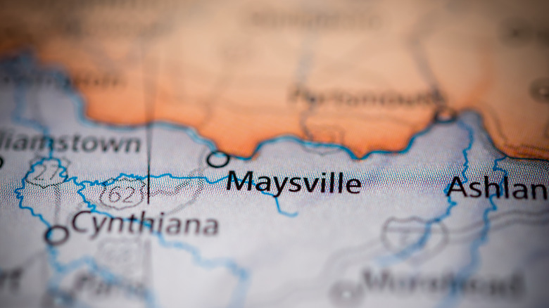 Maysville, Kentucky on a map