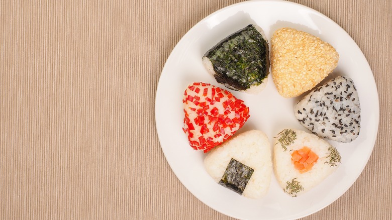 Variety of onigiri