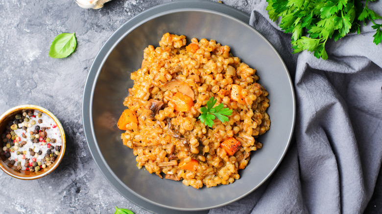 prepared farro risotto