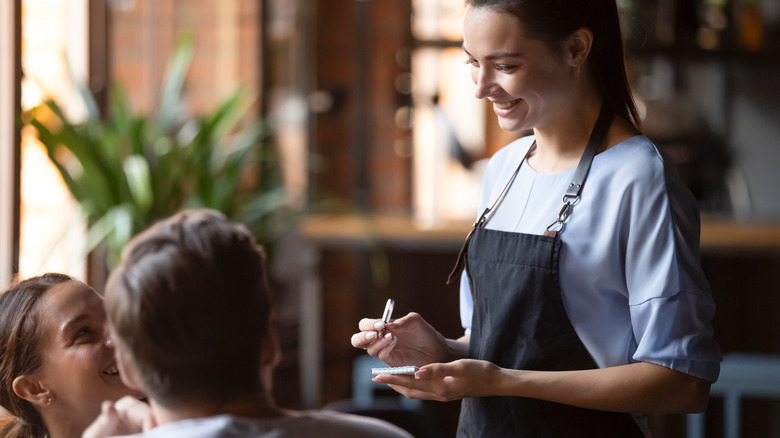 Server taking an order